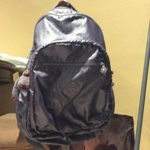 Used!!! Large Kipling Metallic Purple Backpack